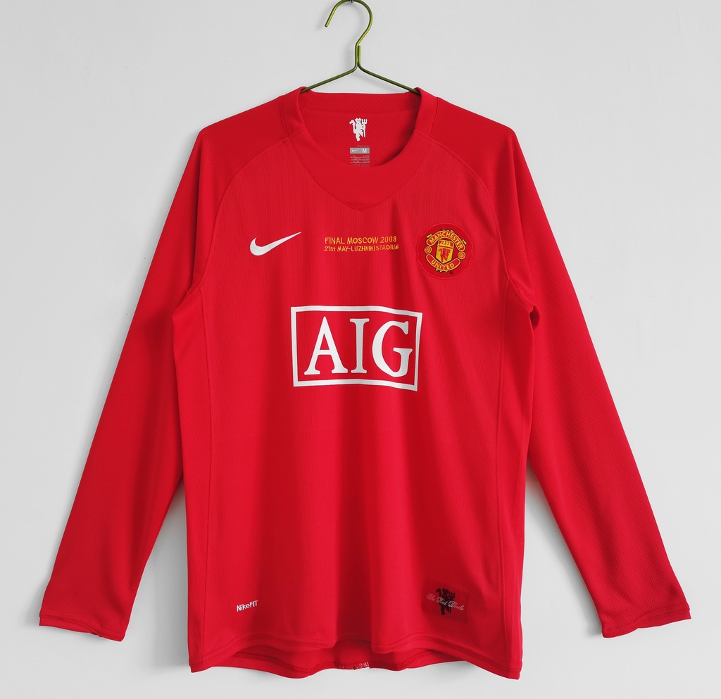 2007-08 Manchester United Home Long Sleeve Jersey