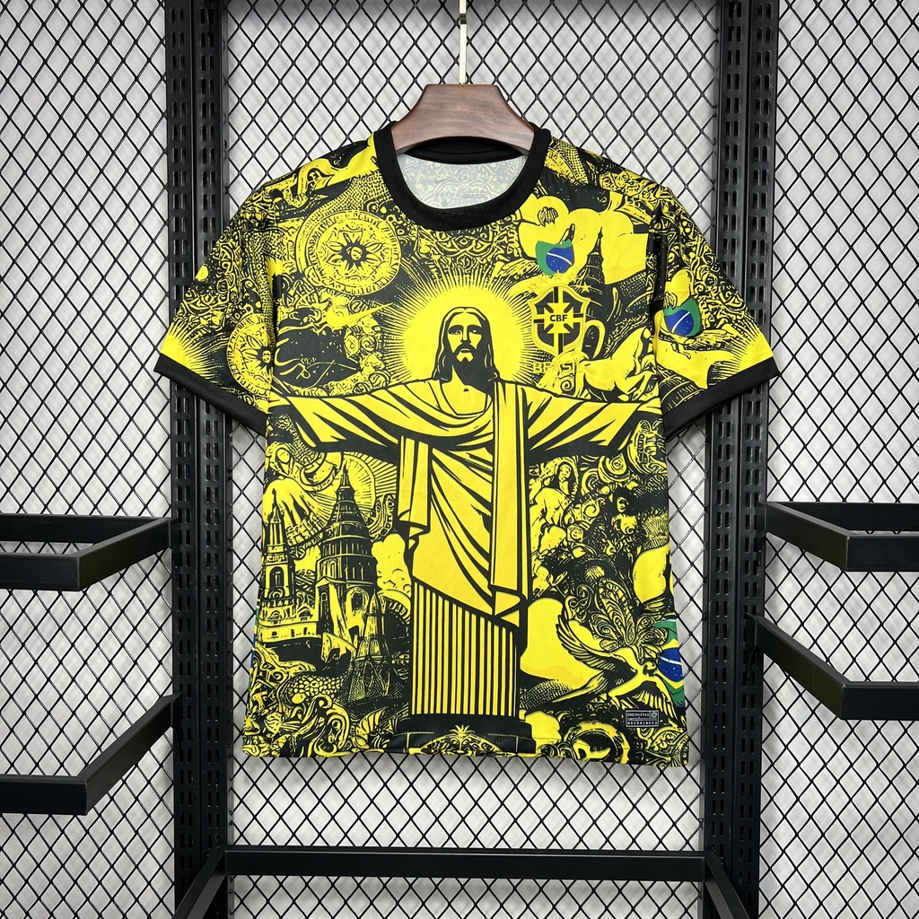 2024 Brazil Christ The Redeemer Black Outline Jersey